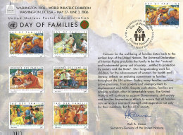 ONU New York 2006 Giornata Delle Famiglie 1v.su Special Card Fdc, Bella - Brieven En Documenten