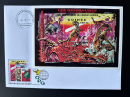 Guinée Guinea 2009 Mi. Bl. 1740 FDC Surchargé Overprint Dinosaures Dinosaurier Dinosaurs Anniversaire Charles Darwin - Prehistorics