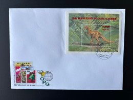 Guinée Guinea 2009 Mi. Bl. 1729 FDC Surchargé Overprint Dinosaures Dinosaurier Dinosaurs Anniversaire Charles Darwin - Prehistóricos