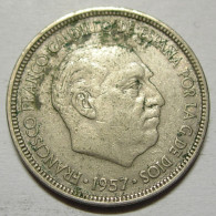 REGNO DI SPAGNA 5 Pesetas 1957 67 BB  - 5 Pesetas