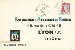 Lyon 3ème * Fonderies & Ateliers Du Rhône 45 Rue De La Cité * CPA Publicitaire Ancienne * Industrie Commerce - Lyon 3