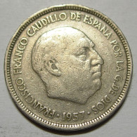 REGNO DI SPAGNA 5 Pesetas 1957 62 MB+  - 5 Pesetas