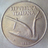 REPUBBLICA ITALIANA 10 Lire Spighe 1980 FDC  - 10 Lire