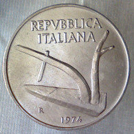 REPUBBLICA ITALIANA 10 Lire Spighe 1974 FDC  - 10 Liras