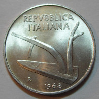 REPUBBLICA ITALIANA 10 Lire Spighe 1968 FDC  - 10 Liras