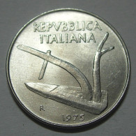 REPUBBLICA ITALIANA 10 Lire Spighe 1975 FDC  - 10 Liras