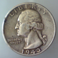 STATI UNITI D'AMERICA ¼ Dollar Washington 1943 D MB QBB  - 1932-1998: Washington