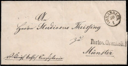 1845ca. PREUSSEN COUVERT OSNABRÜCK N. MÜNSTER M. TRANSITSTPL. PORTO V: OSNABRÜCK Feuser 459 V.d.L 2233 - Brieven En Documenten