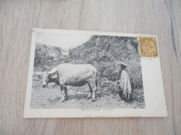 CPA Chine China Chinese Farmer At Work  1 Old Stamp Dragon  Paypal Ok Out Of Europe - Chine