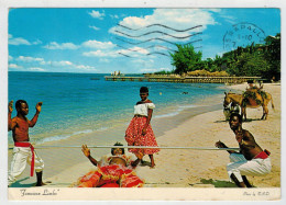 GIAMAICA   DOING  THE  LIMBO  ON  THE  BEACH  IN  JAMAICA       (VIAGGIATA) - Jamaïque