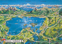 AK 157797 GERMANY - Chiemsee - Straßenkarte - Chiemgauer Alpen