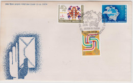 1974 India UPU Set On FDC - Covers & Documents