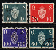 NORVEGIA - 1951 - STEMMA CON INIZIALI O. S. - USATI - Dienstmarken