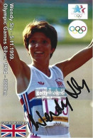 GREAT BRITAIN - ORIG.AUTOGRAPH - WENDY SLY - OLYMPIC GAMES SILVER - 3000M - 1984 LOS ANGELES - Sportspeople