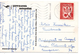 69402 - Bund - 1966 - 20Pfg CEPT '65 EF A AnsKte HAMBURG -> Ungarn - Cartas & Documentos