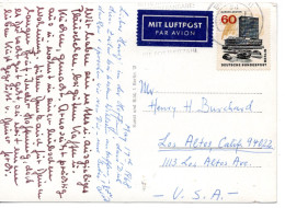 69405 - Berlin - 1968 - 60Pfg Neu-Berlin EF A LpAnsKte BERLIN - ... -> Los Altos, CA (USA) - Storia Postale