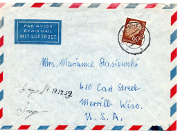 69406 - Bund - 1959 - 60Pfg Heuss II EF A LpBf AACHEN -> Merrill, WI (USA) - Covers & Documents