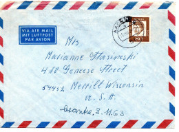 69407 - Bund - 1963 - 80Pfg Kleist EF A LpBf AACHEN -> Merrill, WI (USA) - Storia Postale