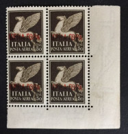 1941 - Italia - Occupazione Isole Jonie -Posta Aerea -  Cent 50 - Quartina - Nuovi - Islas Jónicas