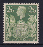 G.B.: 1939-48   KGVI    SG476b   2/6d   Yellow-green    MNH - Nuovi