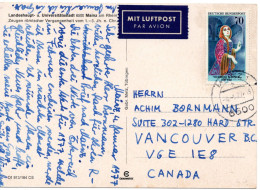 69413 - Bund - 1977 - 70Pfg Schauspielerinnen EF A LpAnsKte MAINZ -> Vancouver, BC (Canada) - Storia Postale