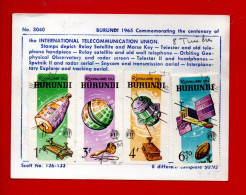 8 TIMBRES. BURUNDI. INTERNATIONAL TELECOMMUNICATION UNION. SPACE. ESPACE. SATELLITE. TELSTAR. SPUTNIK - Réf. N°877T - - Oblitérés