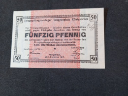 Billet 50 PFENNIG KÖNIGSBRÜCK MONNAIE DE CAMP PRISONNIER DE GUERRE 1917 Kriegsgefangenenlager - Autres & Non Classés