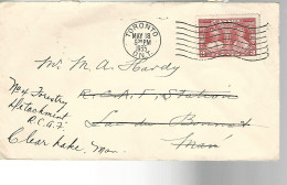 52117 ) Cover  RCAF Toronto Winnipeg 1935 Postmark - 1903-1954 Rois