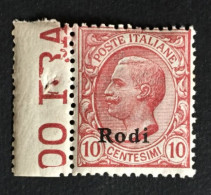 1917 -22 - Italia Regno - Isole Dell' Egeo -  Rodi   10 Cent - Nuovo - Egée (Rodi)
