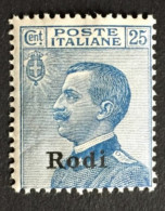 1917 -22 - Italia Regno - Isole Dell' Egeo -  Rodi  25 Cent - Nuovo - Egée (Rodi)