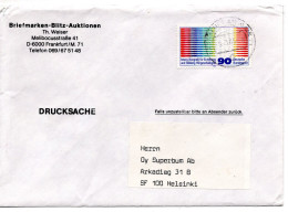 69420 - Bund - 1985 - 90Pfg Hoergeschaedigte EF A DrucksBf FRANKFURT -> Finnland - Cartas & Documentos