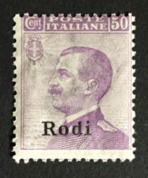 1917 -22 - Italia Regno - Isole Dell' Egeo -  Rodi  50 Cent - Nuovo - Aegean (Rodi)