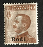 1917 -22 - Italia Regno - Isole Dell' Egeo -  Rodi  40 Cent - Nuovo - Ägäis (Rodi)