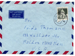 69425 - Bund - 1969 - 70Pfg Gr.Bauten EF A LpBf KOELN -> Malden, MA (USA) - Cartas & Documentos