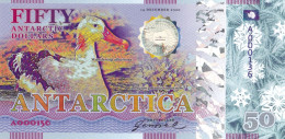 Antarctica 50 Dollars 14 Décembre 2020 Albatros Hurleur UNC  POLYMER  Emission Privée - Fiktive & Specimen