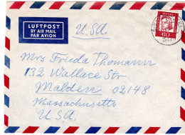 69433 - Bund - 1965 - 60Pfg Schiller EF A LpBf BIENENBUETTEL -> Malden, MA (USA) - Covers & Documents