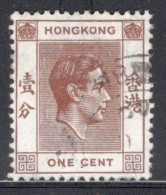 Hong Kong 1938 George VI A Single 1 Cent Stamp From The Definitive Set In Fine Used. - Gebruikt