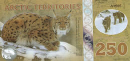 Territories Arctic 250 Polar Dollar 2017 UNC Polymer Le Lynx - Fiktive & Specimen