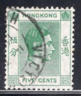 Hong Kong 1938 George VI A Single 5 Cent Stamp From The Definitive Set In Fine Used - Usati