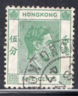 Hong Kong 1938 George VI A Single 5 Cent Stamp From The Definitive Set In Fine Used - Usati