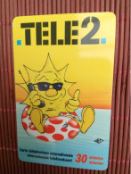 Tele 2 Prepaidcard Belgium  Used Rare - Cartes GSM, Recharges & Prépayées