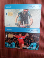 2 Phonecards Sport Belgium  Used Rare - With Chip