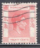 Hong Kong 1938 George VI A Single 20 Cent Stamp From The Definitive Set In Fine Used - Gebraucht