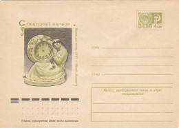 CLOCKS, TABLE CLOCK, COVER STATIONERY, ENTIER POSTAL, 1976, RUSSIA - Horlogerie