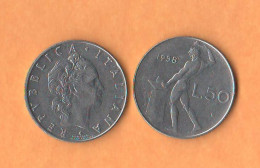 Italia 50 Lire 1958 Steel Italia Repubblica Italie Italy - 50 Liras