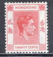 Hong Kong 1938 George VI A Single 20 Cent Stamp From The Definitive Set In Mounted Mint - Ungebraucht