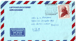 69435 - Bund - 1976 - 90Pfg Kant EF A Aerogramm WEINSTADT -> Los Altos, CA (USA) - Brieven En Documenten