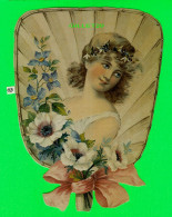 CHROMOS-DÉCOUPIS FEMME AVEC DES FLEURS  - DIMENSION 13 X 16 Cm - - Autres & Non Classés