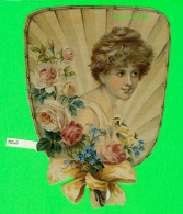 CHROMOS-DÉCOUPIS FEMME AVEC DES FLEURS  - DIMENSION 13 X 16 Cm - - Autres & Non Classés