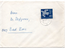 69438 - Bund - 1962 - 40Pfg CEPT '61 EF A Bf ETTLINGEN -> Bad Ems - Lettres & Documents